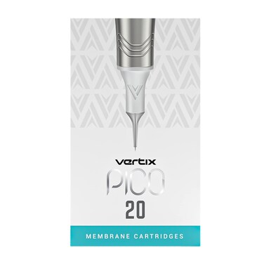 Vertix - Pico Membrane Cartridge Needles - 1 Round Liner - 0.38mm Long Taper - Maximize Ink Flow &amp; Saturation (20 Count)