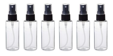 North Mountain Supply 2 Ounce Refillable Empty Plastic Bottle With Fine Mist Spray Nozzle - Pack of 6