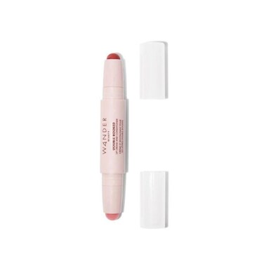 Wander Beauty Double Booked Lip Conditioner &amp; Cream - Happy Hour/In The Clear - Dual-Sided Cream Lipstick With Vitamin E and Shea Butter - Glossy Tinted Lip Balm For Dry Cracked Lips - 0.05 oz