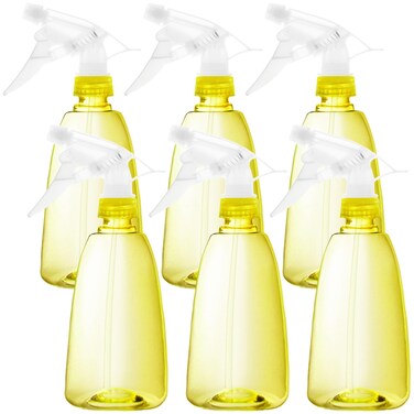 Youngever 6 Pack 16 Ounce Empty Plastic Spray Bottles, Spray Bottles for Hair and Cleaning Solutions (Yellow)