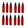Natural Farms 2 oz Red Cosmo Plastic Bottles -12 Pack Empty Bottle Refillable - BPA Free - Essential Oils - Aromatherapy   Black Twist Top Cap - Made in the USA