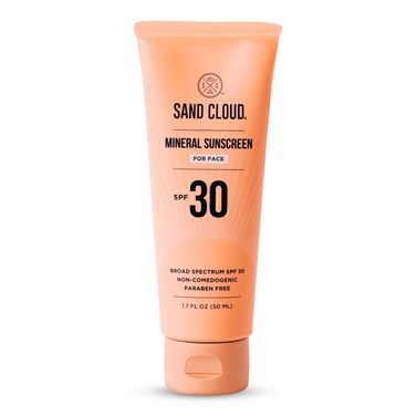 Sand Cloud Broad Spectrum Mineral Sunscreen for Face SPF 30, 1.7 Oz - Zinc Oxide Face Sunscreen for Sensitive Skin - Fragrance-Free Facial Mineral Sunscreen that Hydrates, Nourishes, &amp; Protects Skin