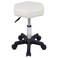 FURWOO Hexagon Rolling Stool Height Adjustable Stool with Wheels for Spa Salon Massage White