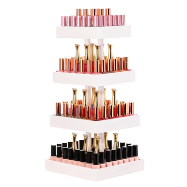 Homde Nail Polish Organizer for 120-212 Bottles, 360 Rotating Nail Polish Rack Holder, Display Storage Shelf for Fingernail Stand and Essential Oil, Gifts for Women Girls- Bamboo,White