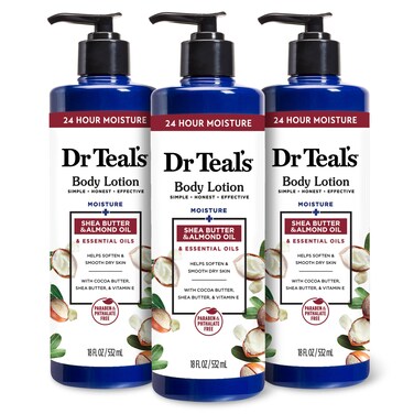 Dr Teal's Body Lotion, Shea Butter &amp; Almond, 18 oz (Pack of 3)