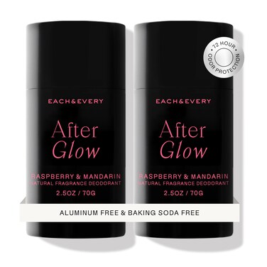 Each &amp; Every Aluminum Free Deodorant for Women, 72hr Odor Protection - All Natural Deodorant for Men, Sensitive Skin, Pregnancy &amp; Kids Safe - Clean, Plant-Based, Raspberry &amp; Mandarin - 2.5oz, 2pk
