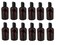 Natural Farms 4 oz Amber Boston Plastic Bottles -12 Pack Empty Bottle Refillable - BPA Free - Essential Oils - Aromatherapy   Black Press Down Disc Cap - Made in the USA