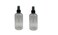 Natural Farms 8 oz Clear Boston BPA FREE Bottles - 2 Pack Empty Refillable Containers - Essential Oils Cleaning Products - Aromatherapy   Black Fine Mist Sprayers - Made in the USA