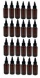 Natural Farms 2 oz Plastic Amber Boston BPA FREE - Boston Bottles - 24 Pack Empty Refillable Containers - Essential Oils - Hair - Black Twist Open/Close Cap - Made in the USA