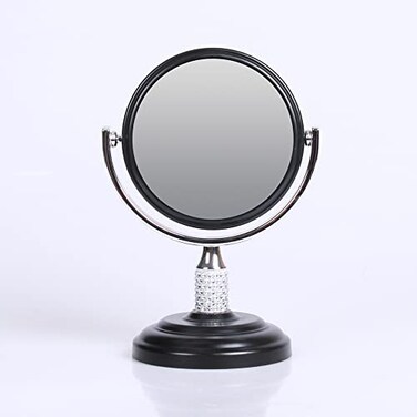 Zahari Home Galvin Magnifying Makeup Mirror Double Sided with Stand, Desk Mirror Vanity Mirror Cosmetic Mirror Tabletop Mirror 1X/3X Magnification 360 Degree Swirl, 5.60 inch Mirror, Black