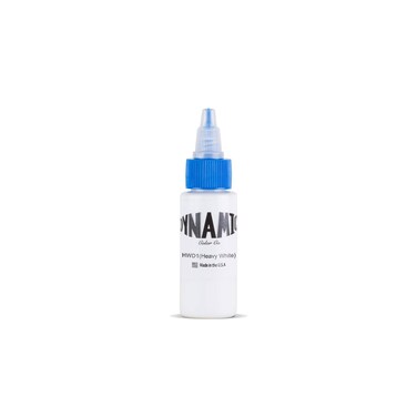 Dynamic Color Co- Heavy White Tattoo Ink, Made in USA, Since 1990, Sterilized, Vegan (1oz Bottle)