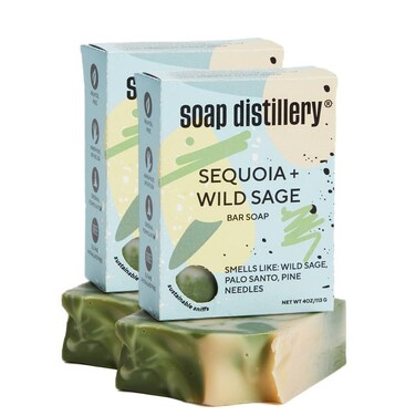 Sequoia + Wild Sage Bar Soap Two Pack - Adventurous Scent - Gift for Active People - Smell like the Forest - Redwoods Soap - Gift for Hikers