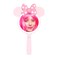 Impressions Vanity Minnie Mouse LED Handheld Makeup Mirror, Travel Vanity Mirror with Light, Adjustable Brightness, Minnie Mouse Shape Pink Silhouette with Pink Polka Dot Bow Design