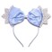 Needzo Snowflake Mouse Ear Headband with Bow, Frozen Glitter Hair Accessory for Women, One Size Fits Most, 9.5 Inches
