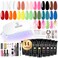 ROSALIND Poly Nail Gel Colors Kit -14 Colors +72 Nail Art Accessories kit Poly Nails Gel Kit Starter Kit with Mini UV Lamp Slip Solution Spring Poly Nail Art Tools for Beginners with Everything