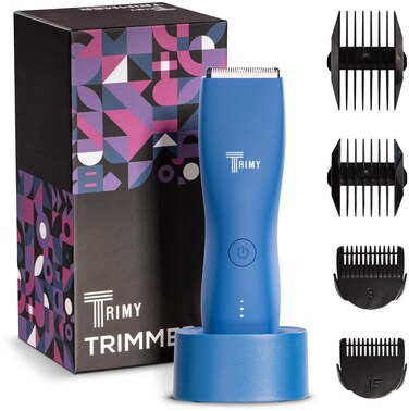 Body Hair Trimmer for Men and Women, Ball and Groin Trimmer Men, Bikini Trimmer for Women, Pubic Hair Trimmer, Manscaping, Waterproof Trimmer, Wireless Grooming, Body Shaver, Manscape (Blue)