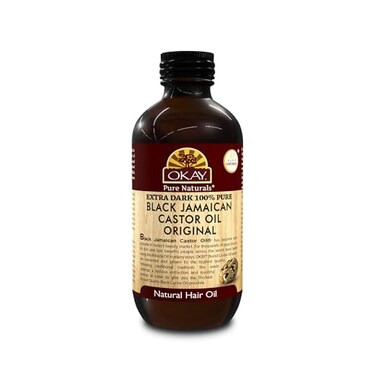 OKAY   Extra Dark 100% Natural Black Jamaican Castor Oil   For All Hair Textures &amp; Skin Types   Grow Strong, Healthy, Smooth and Thick Hair   With Vitamin E - Omega 6 &amp; 9   4 oz