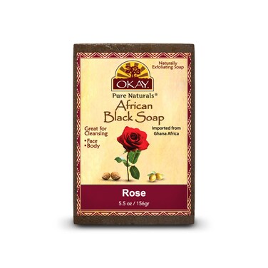 OKAY Pure Naturals AFRICAN BLACK SOAP ROSE 5.5oz / 156gr