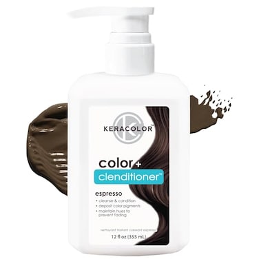 Keracolor Color + Clenditioner 3-in-1 Color-Depositing Conditioner, Gently Cleanses &amp; Conditions, Semi-Permanent Hair Color, 23 Shades, 12 Fl Oz