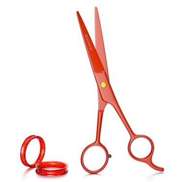 6.5" Hair Cutting Scissors for Professional, Barber &amp; Hairdresser - Extremely Sharp Hair Shears for Cutting, Trimming, Grooming, Precision - Right Hand Hair Scissors for Men, Women, Adults (RED)