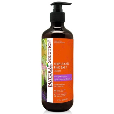 Natural Solution Shampoo with Organic Lavender &amp; Marula Oil, Infused with Himalayan Pink Salt &ndash; Soothing, Moisturizing Daily Care for All Hair Types, 17 fl oz