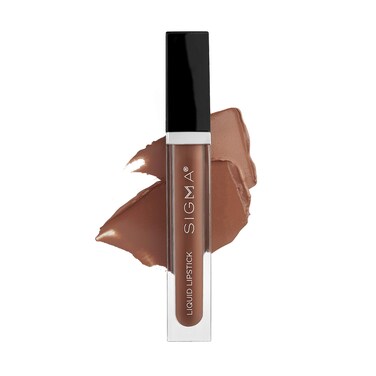 Sigma Beauty Liquid Lipstick &ndash; Bold and Luxurious Liquid Matte Lipstick with Rich Lip Pigment and a Gorgeous Satin Finish - Clean, Vegan Cruelty Free Makeup (Cashmere, Rich Redwood Nude)