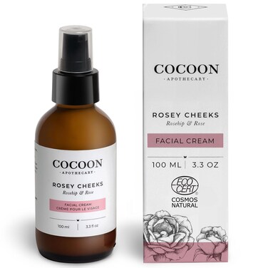 Rosey Cheeks Facial Cream - 3.3 fl oz   Ecocert Cosmos Natural, Facial Moisturizer For Women, Sensitive,Dry,Normal Skin   moisturizer face cream Rosehip Oil, Avocado Oil, Shea Butter