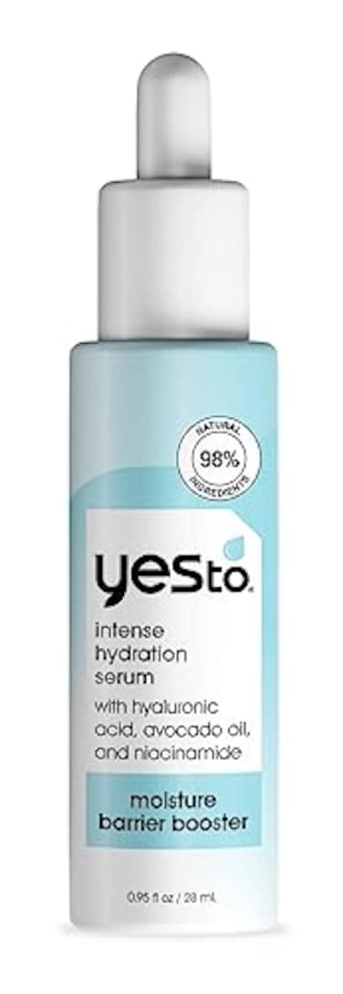 Yes To Intense Hydration Serum, Locks In Moisture and Helps Support Skin's Barrier Against Environmental Damage, Hyaluronic Acid, Avocado Oil and Vitamin B, Natural, Vegan &amp; Cruelty Free, 0.95 Fl Oz