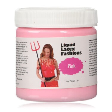 Pink 4 Oz - Liquid Latex Body Paint, Ammonia Free No Odor, Easy On and Off, Cosplay Makeup, Creates Professional Monster, Zombie Arts