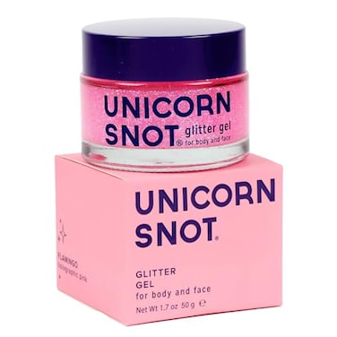 Unicorn Snot Face &amp; Body Glitter - Cosmetic-Grade Holographic Glitter Gel - Makeup for Festivals, Raves, Anime Cosplay - Safe for Face, Easy Application &amp; Removal, 1.7oz Pink (Flamingo)