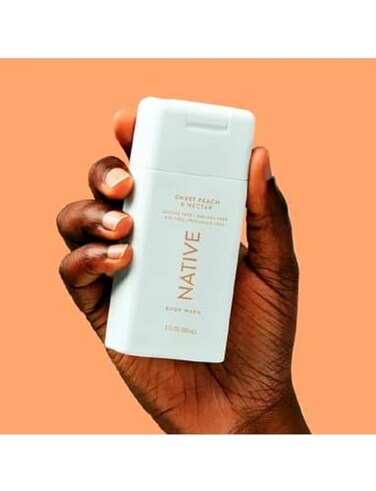 Native Travel Size Body Wash, Sweet Peach &amp; Nectar, 3 oz (2 Pack)