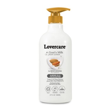 Lovercare Goat Milk Body Lotion for Dry Skin Almond Oil &amp; Cocoa Butter 27.05oz (800ml) - Single&hellip;