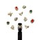 PUEEN 3D Nail Charms Wheel of 12pcs Resin &amp; Alloy Rhinestones Nail Art Decoration Bow Flower DIY for Nails &amp; Cell Phones (Style B) - BH001052