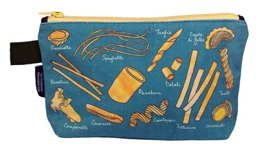 The Unemployed Philosophers Guild Pasta Bag - 9" Canvas Zipper Noodle Themed Pouch for Pencils, Tools, Cosmetics, Toiletries and More
