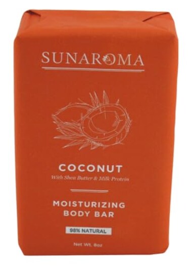 Sunaroma Soap Bar Coconut 8 Ounce (236ml) (3 Pack)