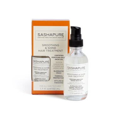 Smoothing &amp; Shine Hair Treatment with Sacha Inchi Oil - Eliminates Frizz, Heat Protection, Styling &amp; Finishing, 1.7 fl.oz.