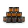 Glass Amber 2oz Jar - 12 Packs, Empty Round Jars For Beauty Products, Lotion, and Powders - Black Lid - Small Candle Jars
