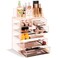 Sorbus Clear Cosmetic Makeup Organizer - Make Up &amp; Jewelry Storage, Case &amp; Display - Spacious Design - Great Holder for Dresser, Bathroom, Vanity &amp; Countertop (3 Large, 4 Small Drawers) [Pink]