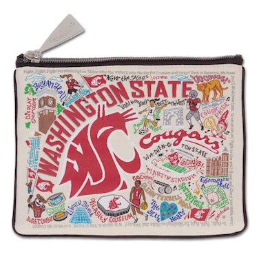 Catstudio Collegiate Zipper Pouch, Washington State University Travel Toiletry Bag, Ideal Gift for Alumni, Makeup Bag, Dog Treat Pouch, or Travel Purse