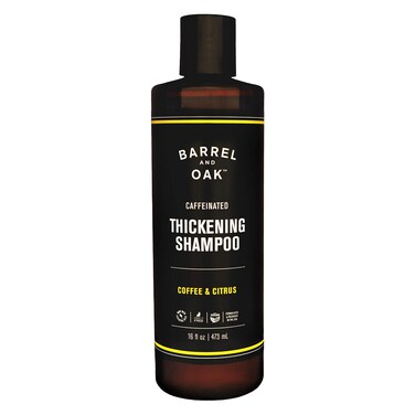 Barrel and Oak - Caffeinated Thickening Shampoo, Biotin Shampoo, Hair Care for Men, Strengthens &amp; Hydrates, Biotin for Thicker Hair, Essential Oil-Based Scent, Vegan (Coffee &amp; Citrus, 16 oz)