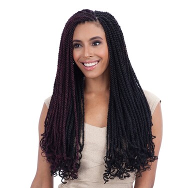 FreeTress Equal Synthetic Hair Braids Double Strand Style Cuban Twist Braid 24" (OT27)