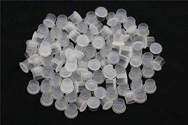 1000pcs Tattoo Ink Caps Professional Tattoo Ink Cups With Base, Caps Plastic Transparent Pigment Cups Caps Tattoo Supplies (11 * 10mm)