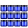 2 Oz Blue Round Glass Jars with Inner Liners and Black Lids(12PCS) Empty Cream Containers Refillable Cosmetic Vials for Cosmetics, Lotions, Ointment, Body Scrubs &amp; Balms
