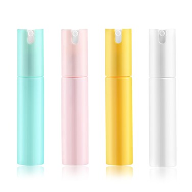 Travel Spray Bottle 4pcs 1 oz/30ml Leak Proof Fine Mist Spray Bottle Empty Plastic Refillable Spray Bottle for Perfume, Toner, Facial and Hair Mist, Travel Perfume Nebulizer (4 Colors)