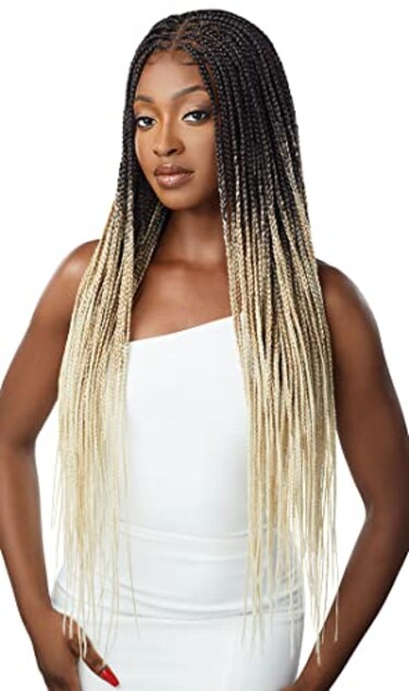 Outre 13x4 Lace Frontal Wig Pre Braided Knotless Box Braids HD Transparent KNOTLESS SQUARE PART BRAIDS (1B)