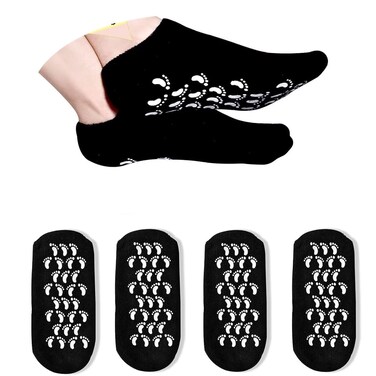 2 Pairs Men Gel Socks Moisturizing Sock for Man Hard Rough Peeling Skin Soft Spa Repairing and Softening Calluses Dry Cracked Feet Skins Heels