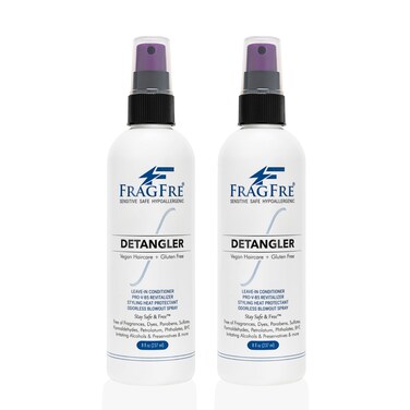 Detangler 8 oz (2-Pack Gift Set) - Fragrance Free Hypoallergenic Parabens Free - Hair Detangler Leave-in Conditioner for Sensitive Skin - Styling Heat Protectant - Vegan Cruelty/Gluten Free