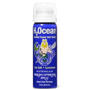 H2Ocean Piercing Aftercare Spray, Sea Salt Spray for Piercing Care, Organic Ear, Nose, Navel, Oral &amp; Body Piercing Spray &ndash; 1.5oz