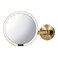 simplehuman Sensor Mirror, Wall Mount Makeup Mirror with Light, 8" Round Lighted with Magnification (5X), Hard Wired, Swing Arm, Brass Stainless Steel