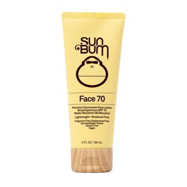 Sun Bum Original SPF 70 Sunscreen Face Lotion   Broad Spectrum Moisturizing Facial Sunblock with Vitamin E   Oil Free   Hawaii 104 Act Compliant (Octinoxate &amp; Oxybenzone Free)   Travel Friendly   3 oz